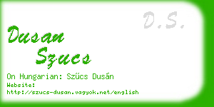 dusan szucs business card