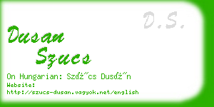 dusan szucs business card